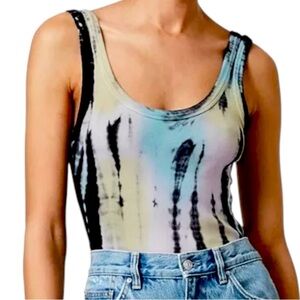 AllSaints Tie Dye Bodysuit Sleeveless Tank Top UK10 US6 EU38 New